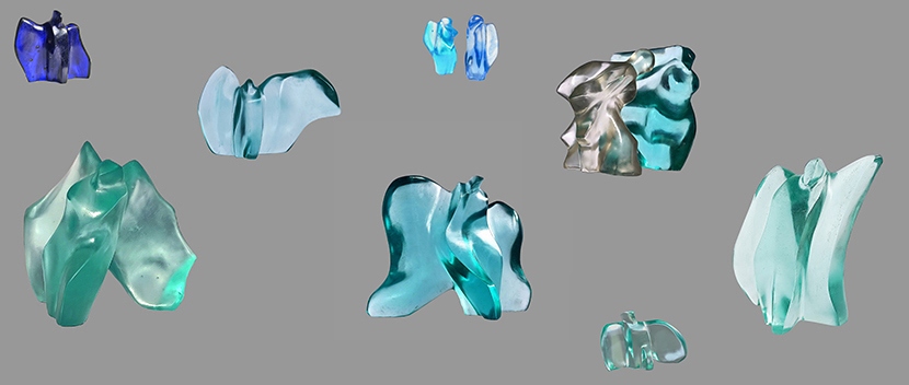 * STAKLENE SKULPTURE u ateljeu